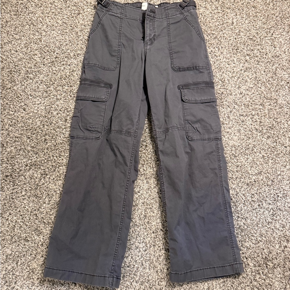 Hollister Dark Gray Cargo Flare Pants